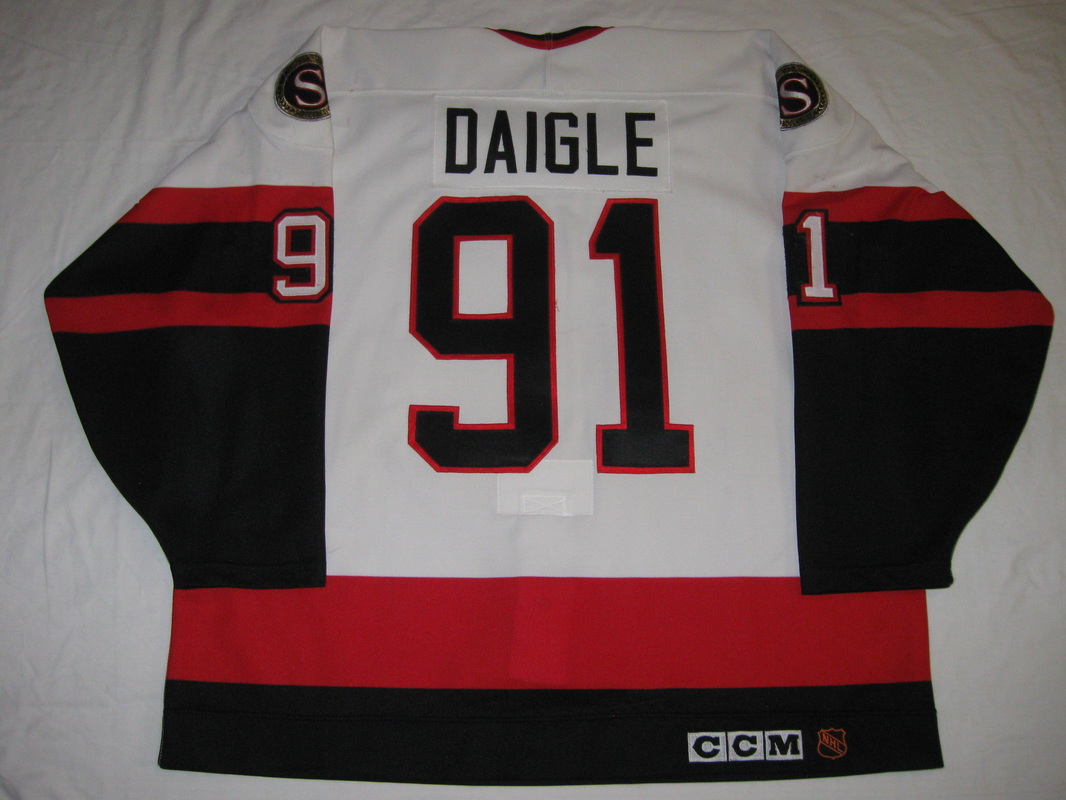 Alexandre Daigle Mid 90's White Ottawa Senators Game Worn Jersey